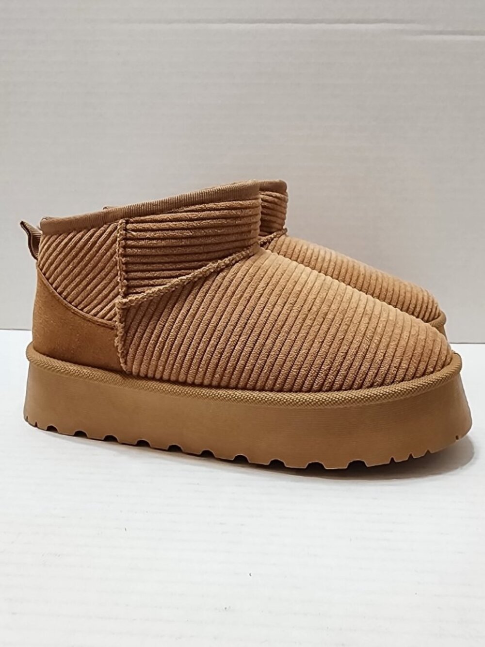 New Dirty Laundry Yarroh Platform Corduroy Booties - Tan - Size 8